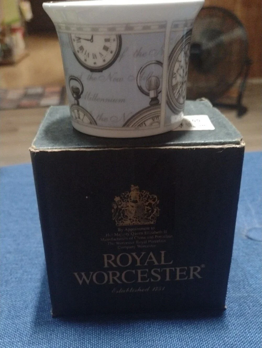Royal Worcester Cup W  Clock Face Motif Design In Celebration Of The Millennium